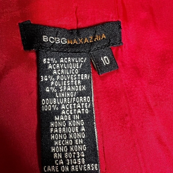 Bcbg Max Azeris red blazer with gold thread accent size 10 - Picture 6 of 10